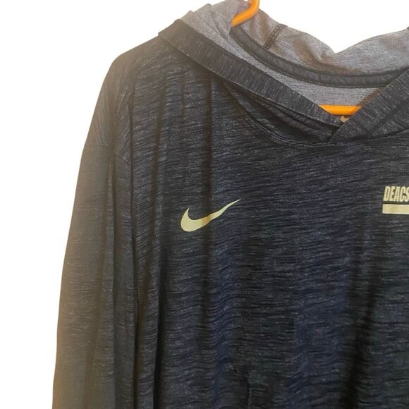 Nike XL Tall hooded wake forest long sleeve charcoal gray - Picture 2 of 7